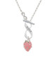 Large 3-D Pink Strawberry with Crystals To Infinity Niece Toggle Necklace