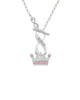 Crown with Light Pink Crystals To Infinity Niece Toggle Necklace