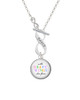 Domed Brave Wings To Infinity Dance Toggle Necklace