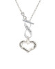 Heart with 3 AB Crystals - Stronger Braver Smarter To Infinity Dance Toggle Necklace