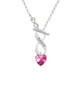 Hot Pink Crystal Heart To Infinity Dance Toggle Necklace