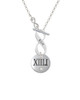 Half Marathon with Clear Crystal Roman Numeral To Infinity Run Toggle Necklace