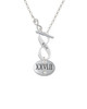 Marathon with Clear Crystal Roman Numeral To Infinity Run Toggle Necklace