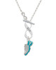 Running Shoe Teal To Infinity Run Toggle Necklace