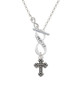 Small Botonee Cross with Beaded Decoration To Infinity Proverbs 3:5 Toggle Necklace