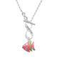 Hot Pink Tropical Fish with Lime Green Stripe To Infinity John 3:16 Toggle Necklace