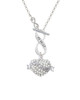 Believe Banner on Clear Crystal Heart To Infinity Psalm 46:10 Toggle Necklace