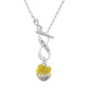 Hot Yellow Hibiscus Flowers Spinner To Infinity Psalm 46:10 Toggle Necklace
