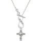 Scroll Cross with Clear Crystal To Infinity Psalm 46:10 Toggle Necklace