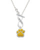 Large Yellow Paw To Infinity Psalm 46:10 Toggle Necklace