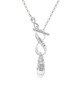 3-D White Running Shoe To Infinity Joshua 1:9 Toggle Necklace
