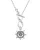 Antiqued Ship Wheel To Infinity Matthew 17:20 Toggle Necklace