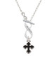 Small Black Enamel Botonee Cross To Infinity Psalm 139:14 Toggle Necklace
