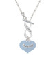 Baby Boy Blue Heart with Baby Feet To Infinity Psalm 139:14 Toggle Necklace