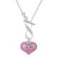 Baby Girl Pink Heart with Baby Feet To Infinity Psalm 139:14 Toggle Necklace