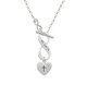 Small Heart with Cross & Fish with Crystal To Infinity Psalm 139:14 Toggle Necklace