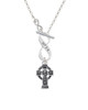 Large Celtic Cross To Infinity Matthew 5:4 Toggle Necklace