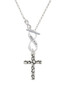 Pebble Cross To Infinity Philippians 4:13 Toggle Necklace