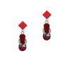 Texas Flip Flop Red Crystal Diamond-Shape Earrings