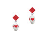 Red Heart Spinner Red Crystal Diamond-Shape Earrings