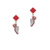 Red Running Shoe Red Crystal Diamond-Shape Earrings