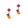 I love Softball - Red Heart Red Crystal Diamond-Shape Earrings