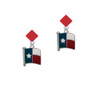Texas Flag - Lone Star Red Crystal Diamond-Shape Earrings