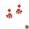 Resin Orange Fish Orange Crystal Diamond-Shape Earrings