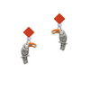 Toucan Orange Crystal Diamond-Shape Earrings
