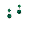 12mm Crystal Rivoli - Green Green Crystal Diamond-Shape Earrings