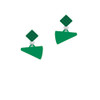Acrylic 3/4" Green Megaphone Green Crystal Diamond-Shape Earrings
