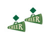 Acrylic 1.25" Green Cheer Megaphone Green Crystal Diamond-Shape Earrings