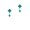 December - Teal - 6mm Crystal Bicone Teal Crystal Diamond-Shape Earrings