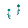 Running Shoe Teal Teal Crystal Diamond-Shape Earrings