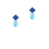 Hot Blue Crystal Heart Blue Crystal Diamond-Shape Earrings