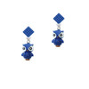 Resin Blue Snow Owl Blue Crystal Diamond-Shape Earrings