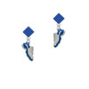 Blue Running Shoe Blue Crystal Diamond-Shape Earrings