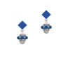 Crystal Navy Blue Spinner Blue Crystal Diamond-Shape Earrings