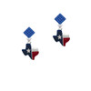 Red and Blue Texas Blue Crystal Diamond-Shape Earrings