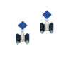 Blue Torah Scroll Blue Crystal Diamond-Shape Earrings