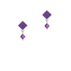 February - Purple - 6mm Crystal Bicone Purple Crystal Diamond-Shape Earrings