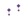 Purple Velvet - 6mm Crystal Bicone Purple Crystal Diamond-Shape Earrings