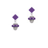 Crystal Purple Spinner Purple Crystal Diamond-Shape Earrings