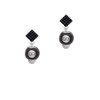 Black 8 Ball Spinner Black Crystal Diamond-Shape Earrings