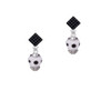 Black Dots on White Spinners Black Crystal Diamond-Shape Earrings