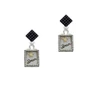 Shadow Box ''Dream'' with Gold Tone Star Black Crystal Diamond-Shape Earrings
