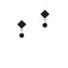 Crystal Black Channel Drop Black Crystal Diamond-Shape Earrings