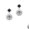 Domed Black RDH Black Crystal Diamond-Shape Earrings