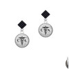 Domed Black CNA Black Crystal Diamond-Shape Earrings