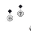 Domed Black LPN Black Crystal Diamond-Shape Earrings
